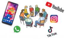 Collage Gruppe und Symbole