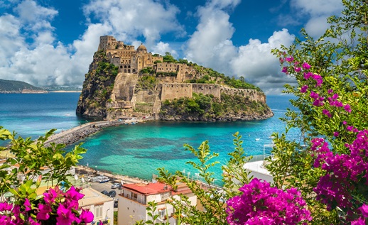 Der Strand in Ischia.